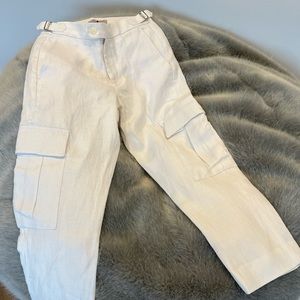 White cargo jean pants